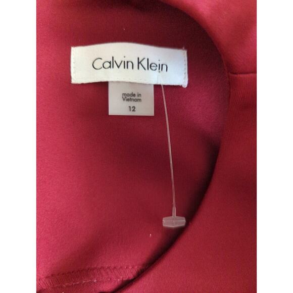 Calvin Klein Women's Solid Cold‎ Shoulder Evening Party Dress Red Size 12 NWOT - Picture 12 of 12